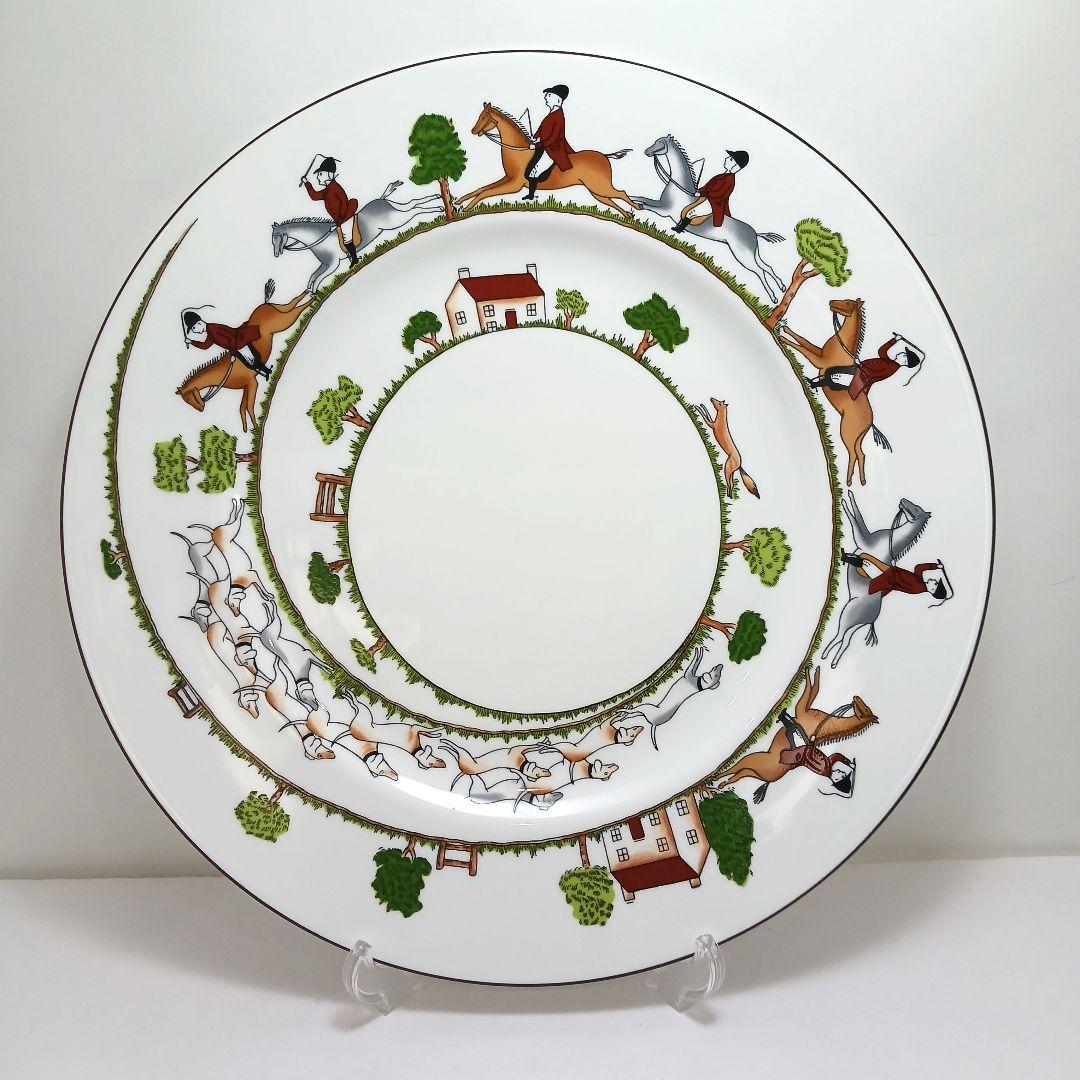 Y3333-4-5 ウェッジウッド ハンティングシーン プレート 直径27㎝