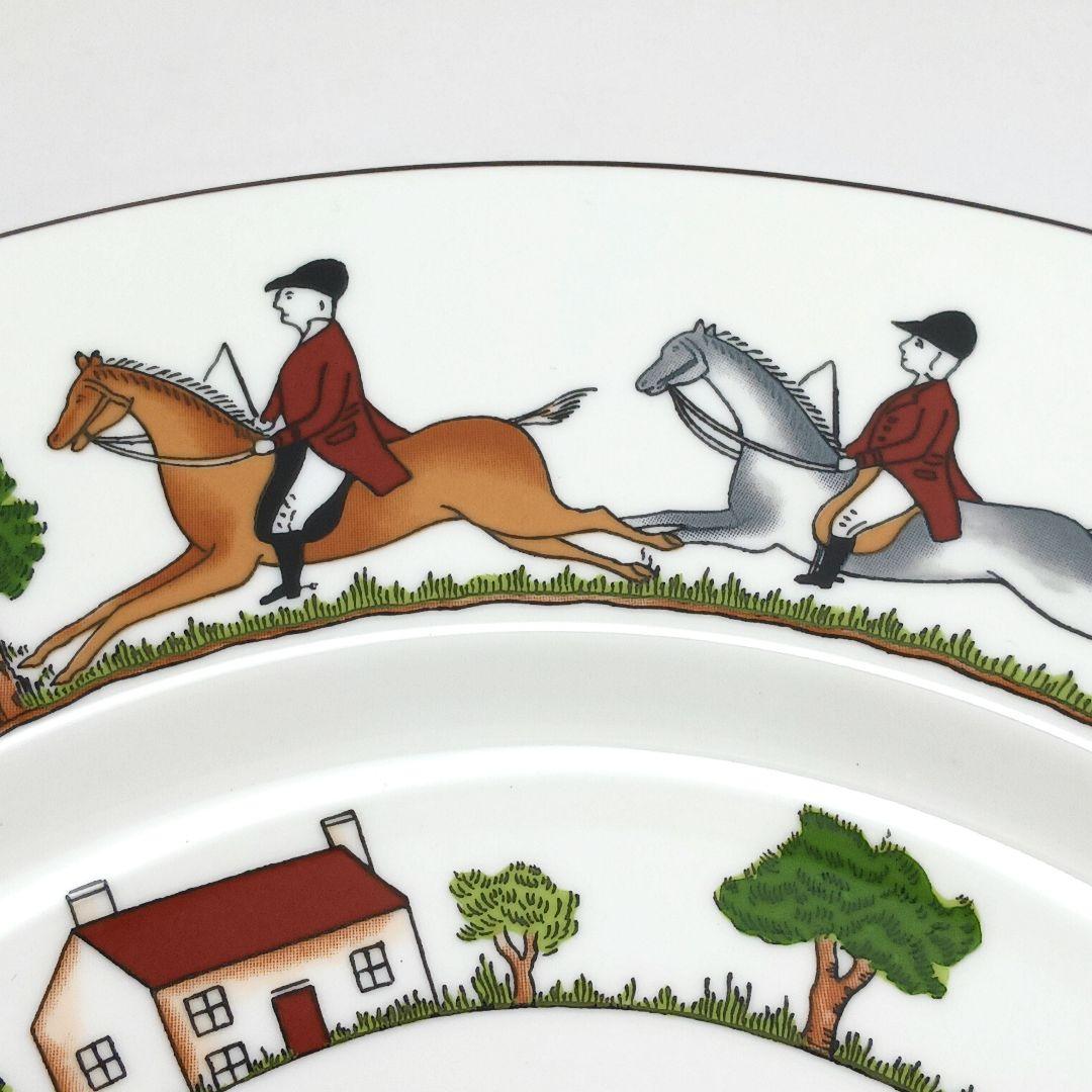 Y3333-4-5 ウェッジウッド ハンティングシーン プレート 直径27㎝