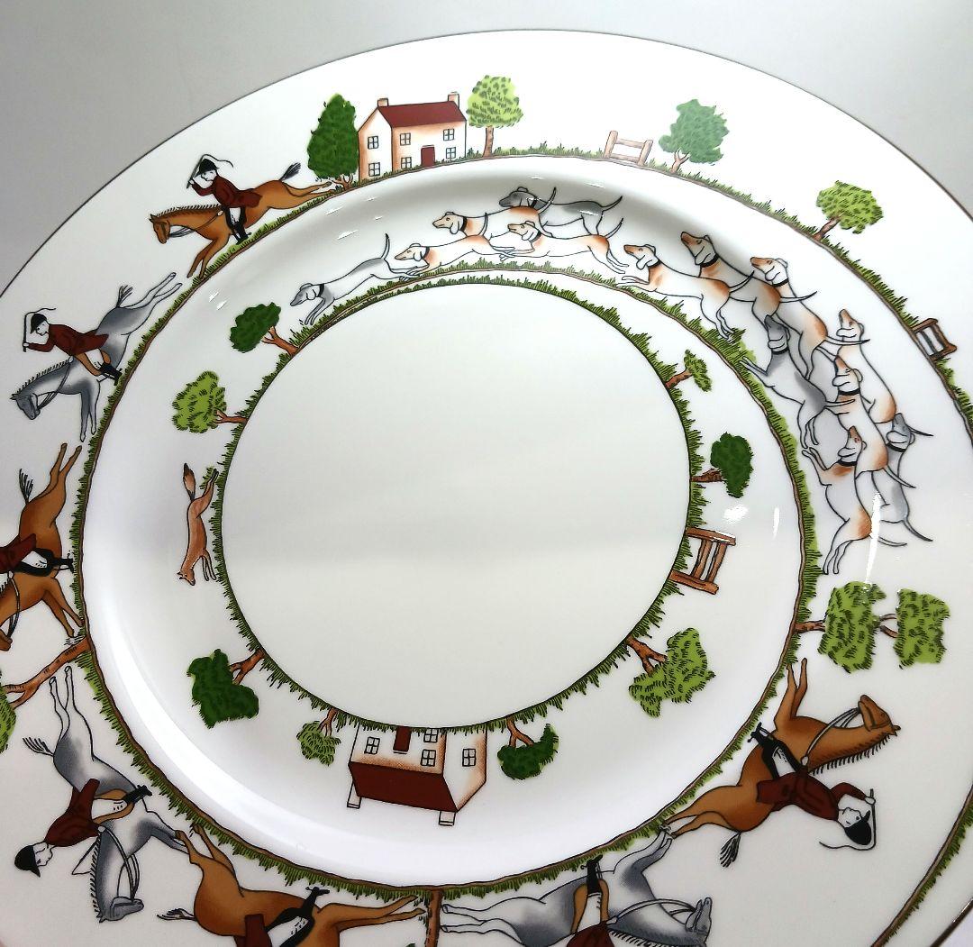 Y3333-4-5 ウェッジウッド ハンティングシーン プレート 直径27㎝