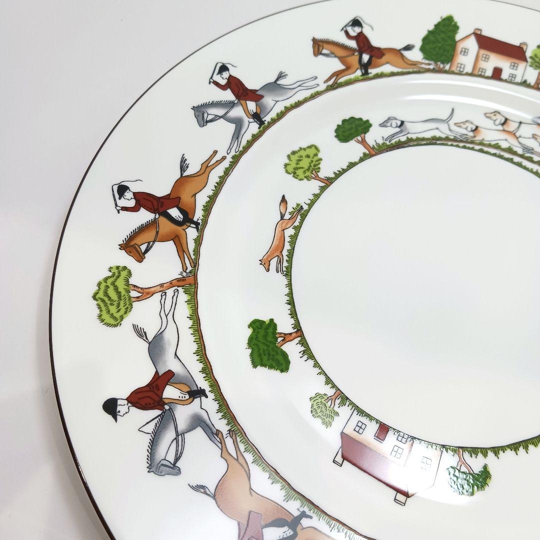 Y3333-4-5 ウェッジウッド ハンティングシーン プレート 直径27㎝
