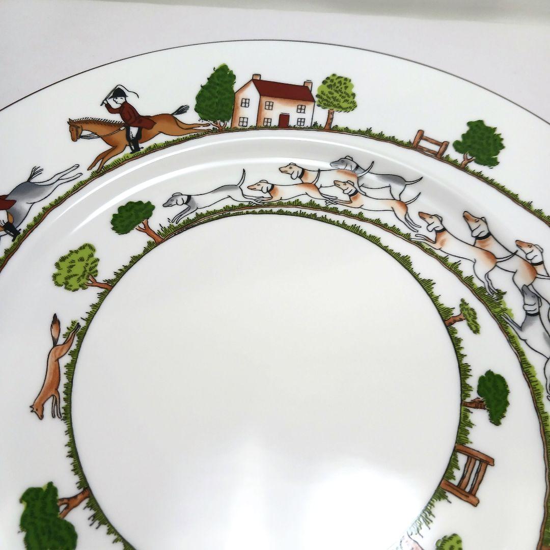 Y3333-4-5 ウェッジウッド ハンティングシーン プレート 直径27㎝