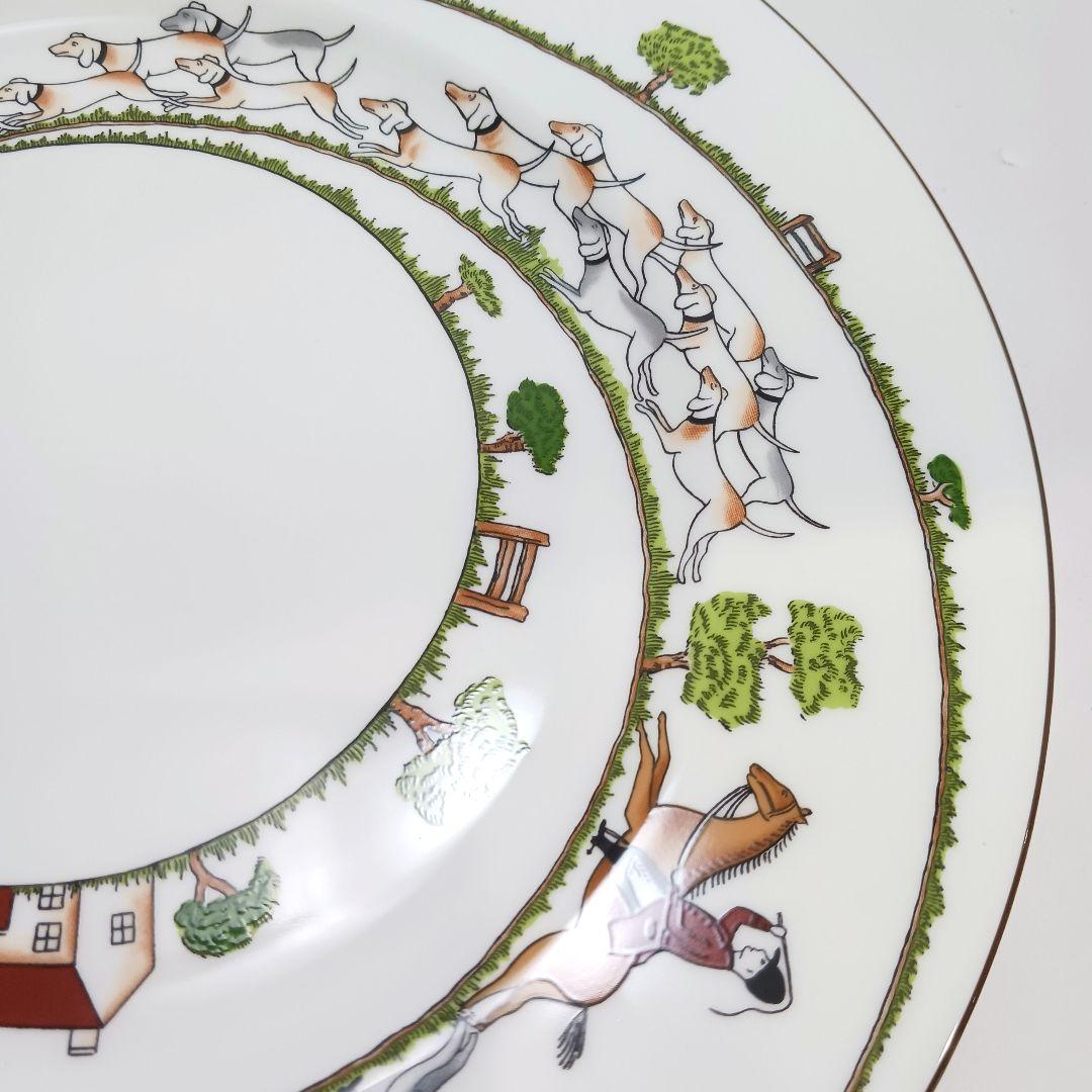 Y3333-4-5 ウェッジウッド ハンティングシーン プレート 直径27㎝