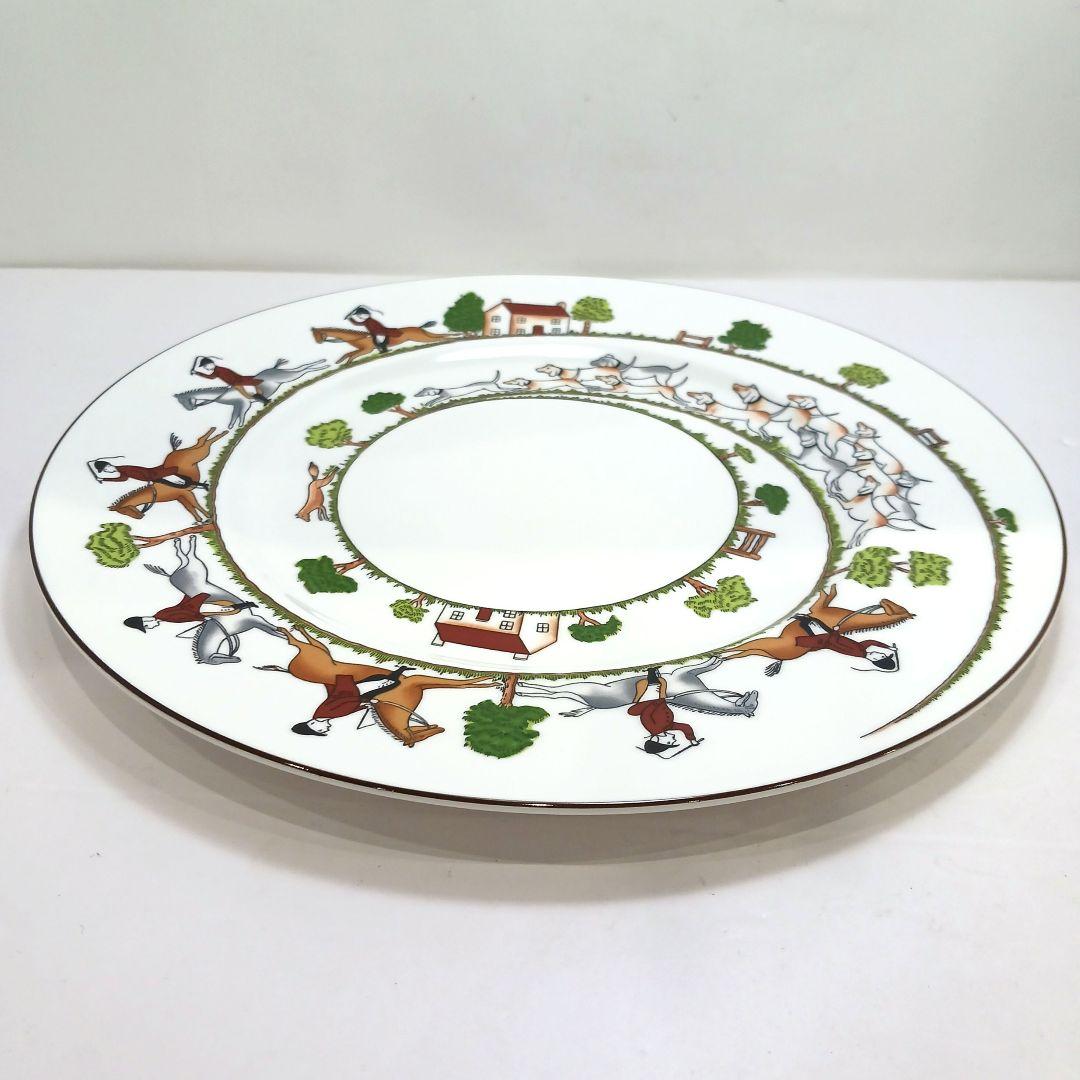 Y3333-4-5 ウェッジウッド ハンティングシーン プレート 直径27㎝