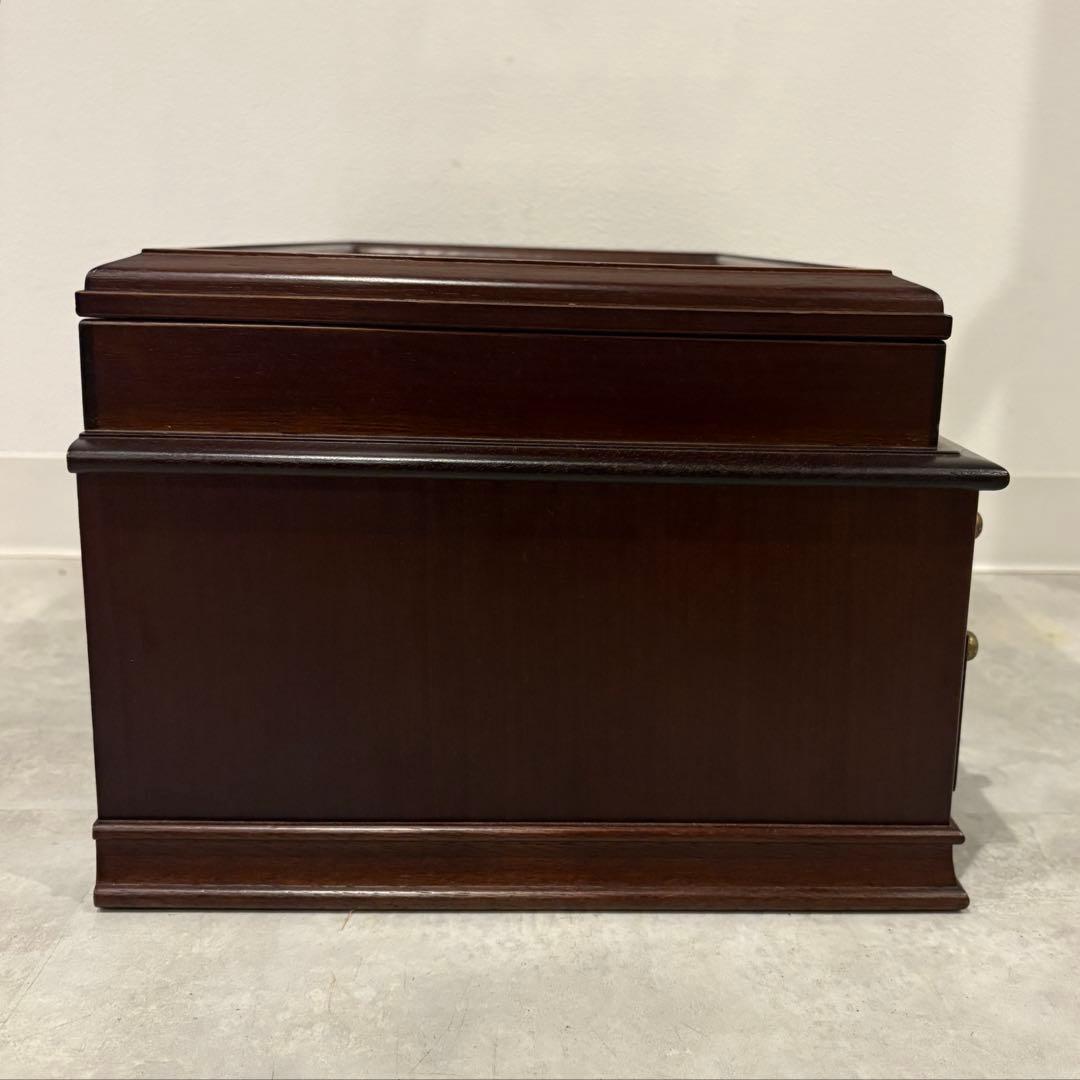 木製ジュエリーケース　ダークブラウン　アクセサリーケース　オルゴール