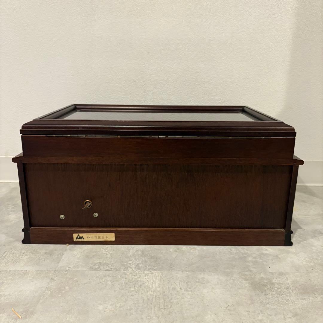 木製ジュエリーケース　ダークブラウン　アクセサリーケース　オルゴール