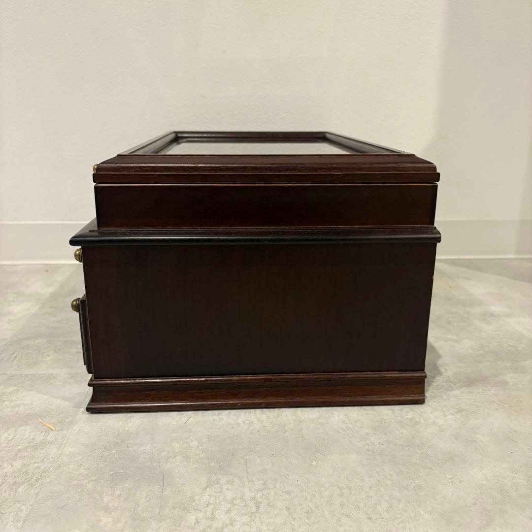 木製ジュエリーケース　ダークブラウン　アクセサリーケース　オルゴール