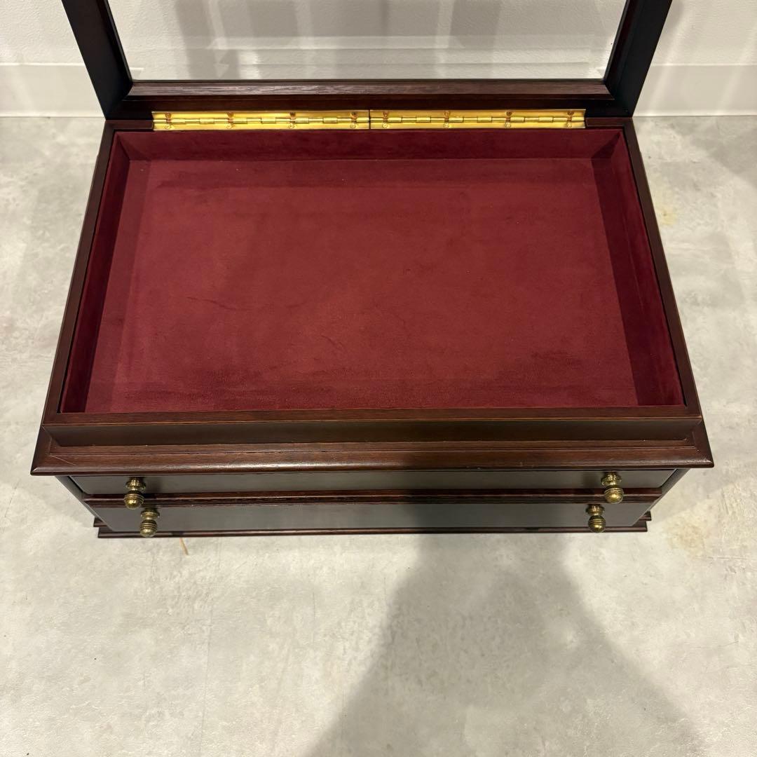 木製ジュエリーケース　ダークブラウン　アクセサリーケース　オルゴール