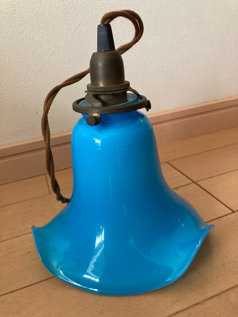 ヴィンテージ ブルーガラス ペンダントライト