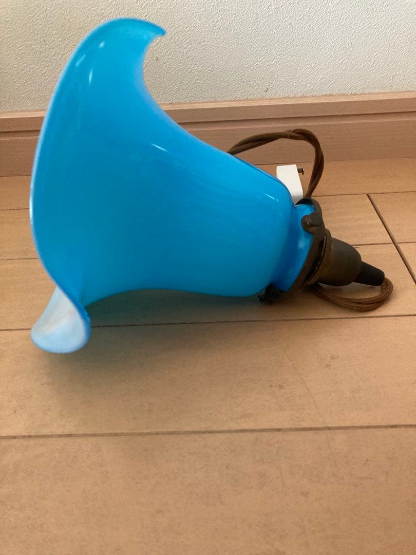 ヴィンテージ ブルーガラス ペンダントライト