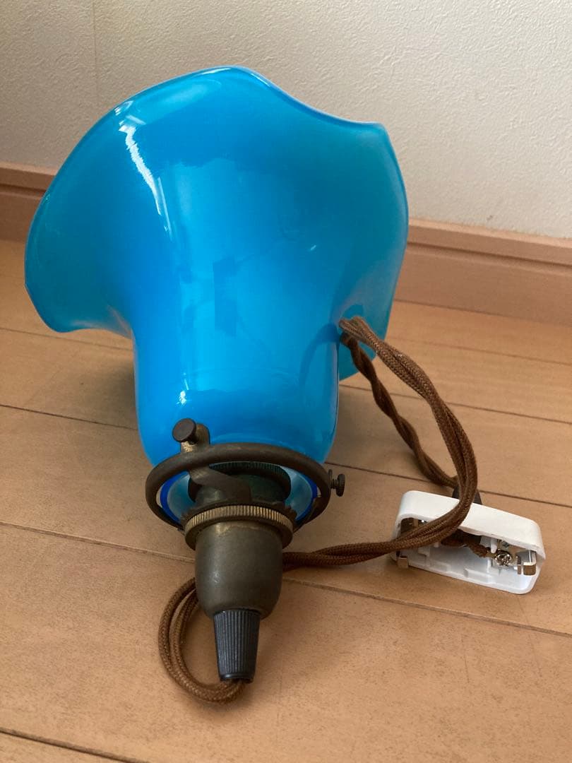 ヴィンテージ ブルーガラス ペンダントライト