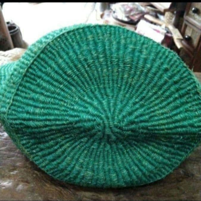 アフリカ　ケニア　新品　サイザル麻バック　Green　L