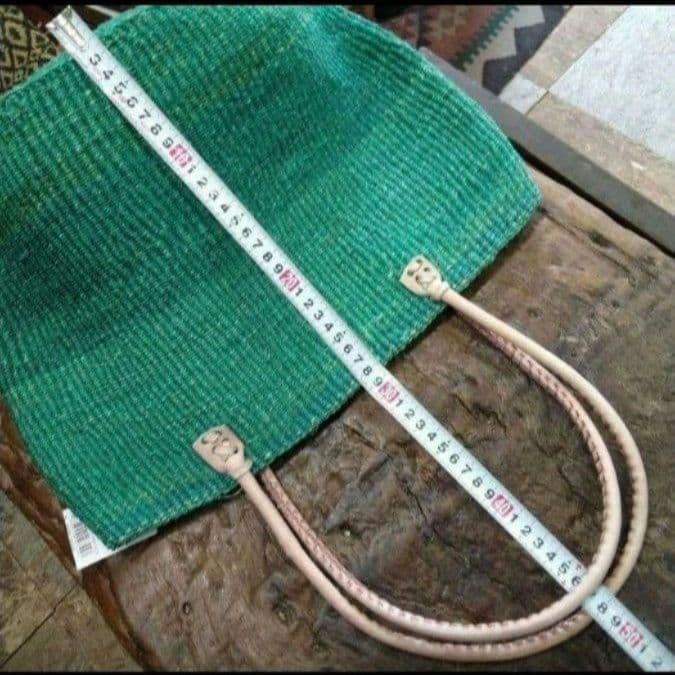 アフリカ　ケニア　新品　サイザル麻バック　Green　L