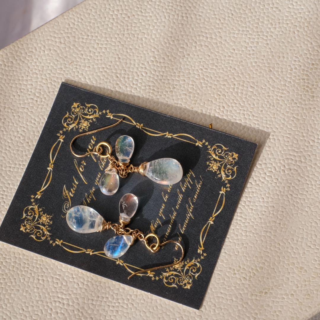 14kgfアンデシンラブラドライト ピアス/イヤリング