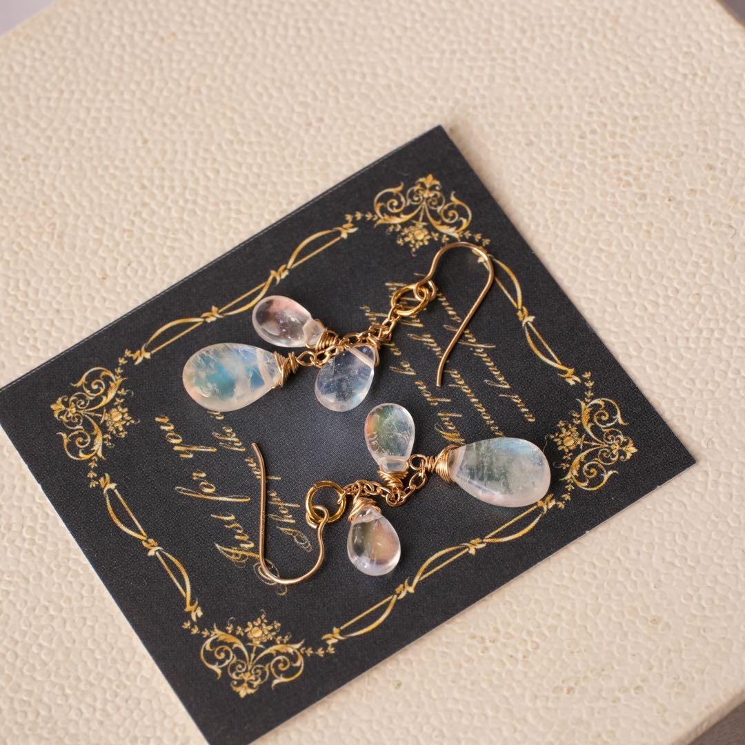 14kgfアンデシンラブラドライト ピアス/イヤリング