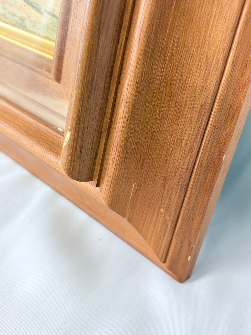 「赤い建物」 寺井徹 ベネチア 油彩画 一水会 黄色袋付き 絵画 額装 F3