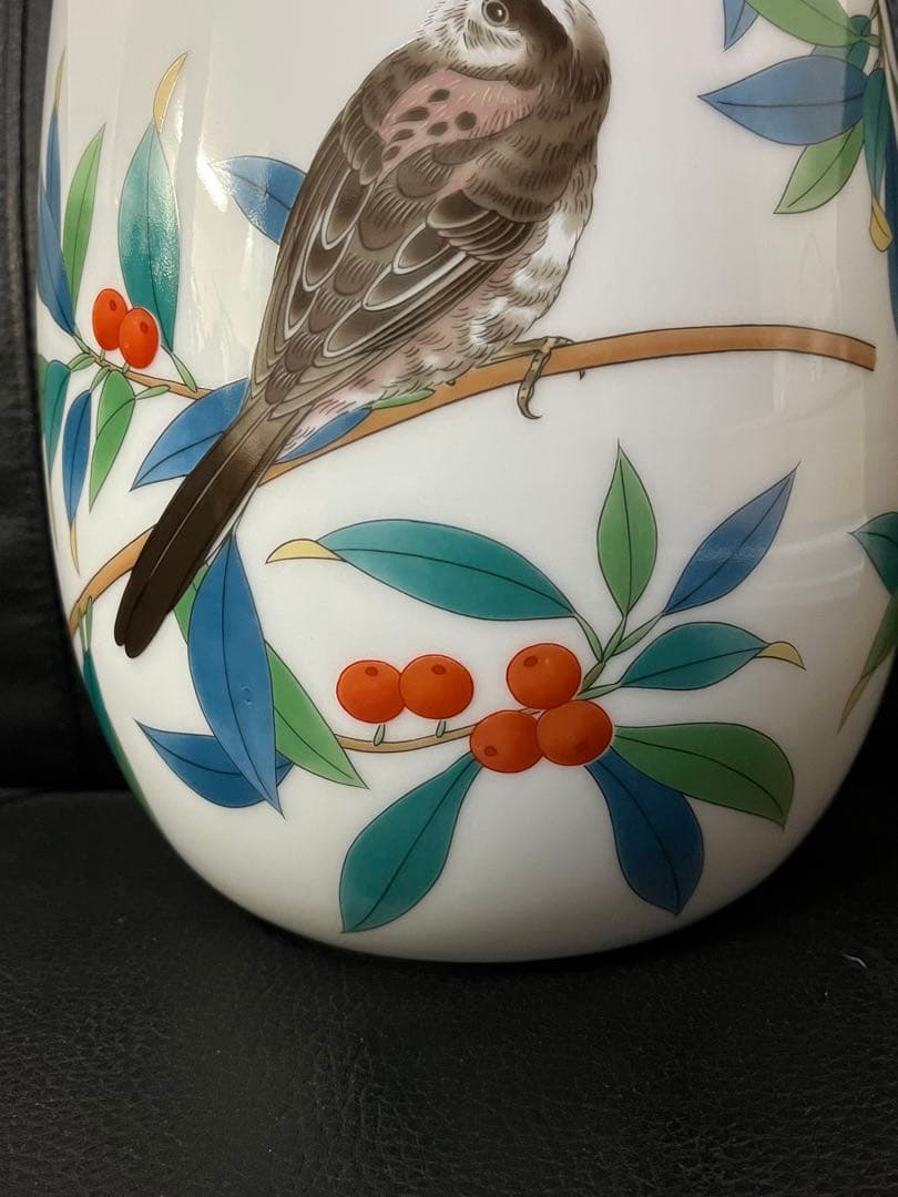 香蘭社 最高級 野鳥 花瓶