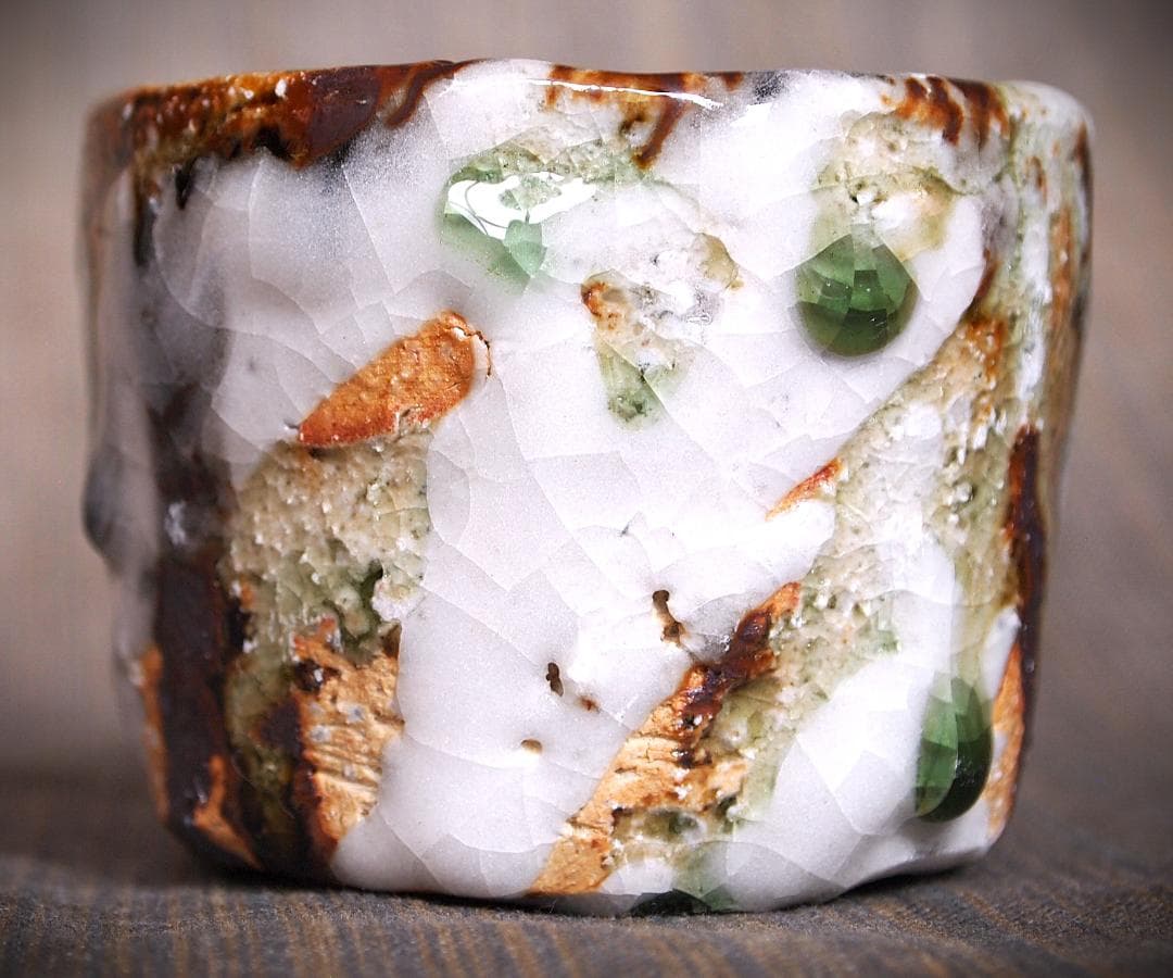 個展作品★村越琢磨【師：梅原武平】志野織部酒器B★ビードロ