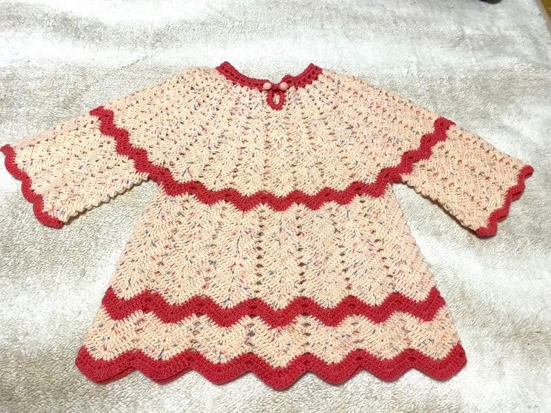 手編み 子供 セーター ニット チュニック ハンドメイド