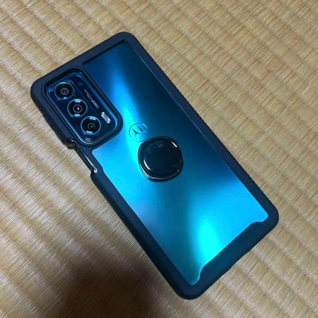 Motorola edge 20 ブルー android13 ケース付き 訳あり