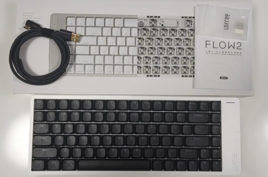 【特別限定カスタム】LOFREE FLOW2シルバー（84キー） ×静音ピンク軸