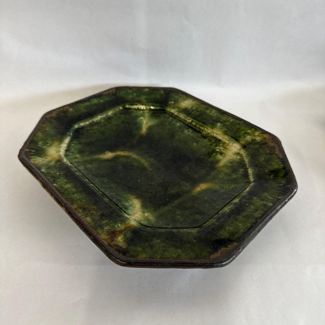 大沼道行　織部八角長皿M ２枚セット