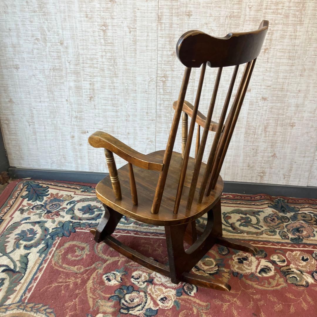 昭和レトロ 木製 ロッキングチェア アームチェア 古道具 古家具 ビンテージ