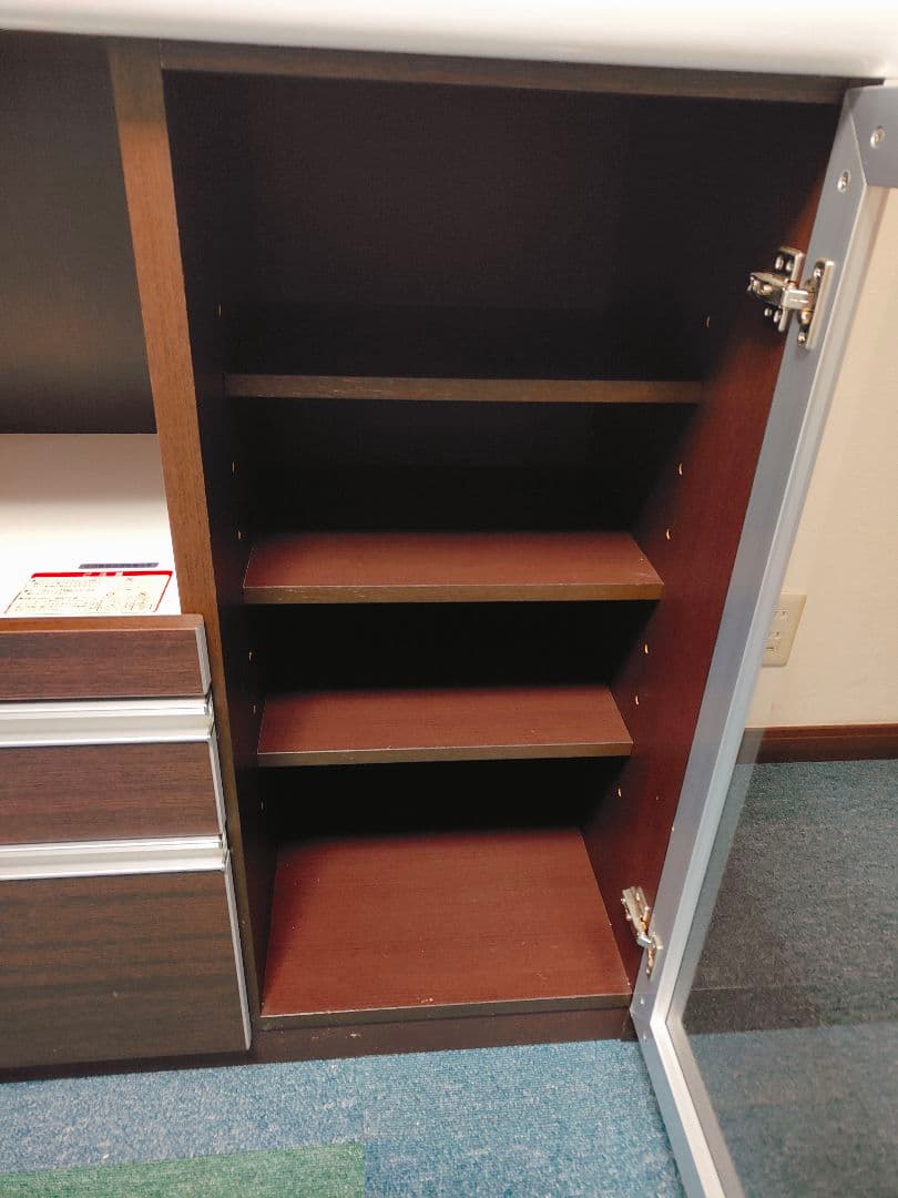 古賀家具★ダークブラウン 食器棚 引き出し付き