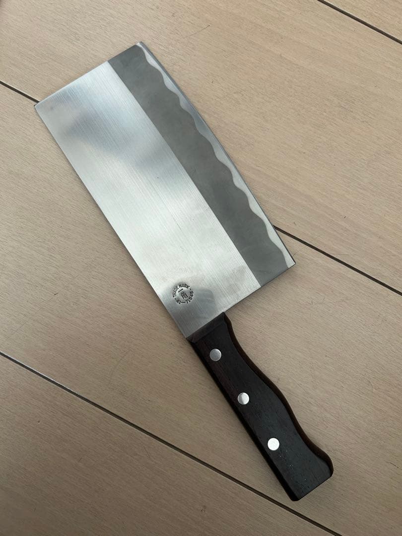 一角印 中華包丁 ステンレス 波刃 約30cm