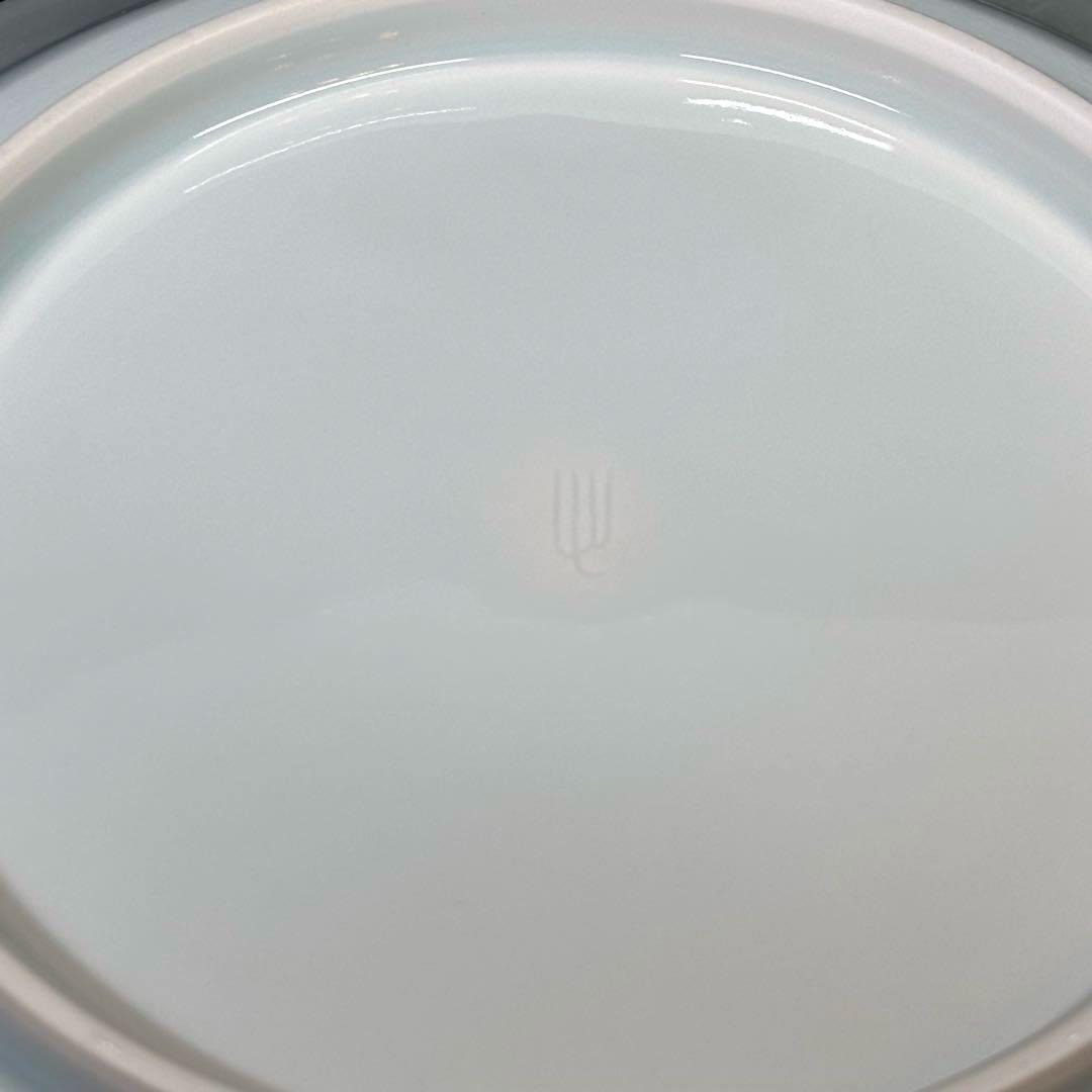 【未使用】　人間国宝 塚本快示 快山窯 青白磁路鳥草文　皿　木箱、共布付き