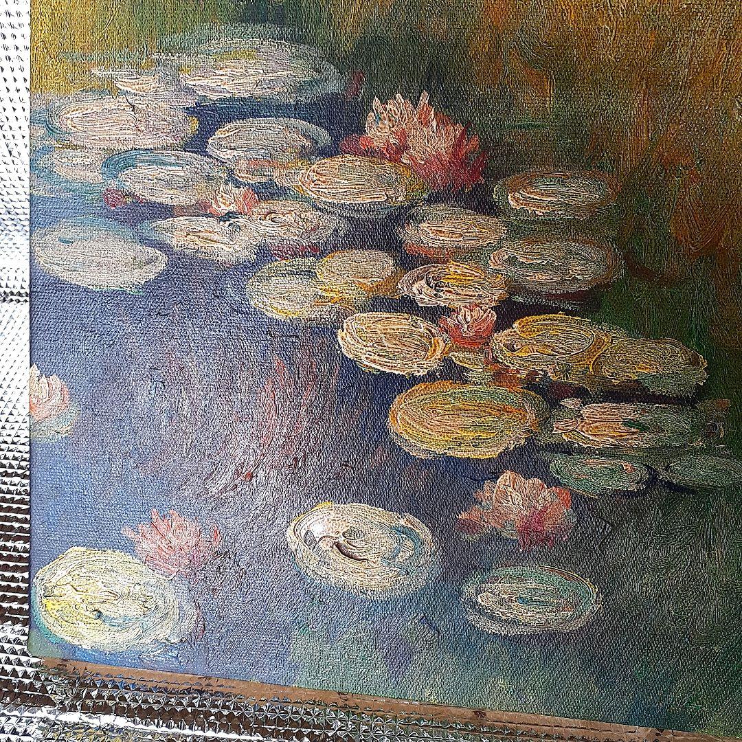 睡蓮の油絵　water lilies