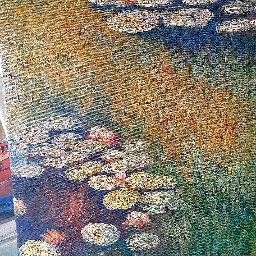 睡蓮の油絵　water lilies