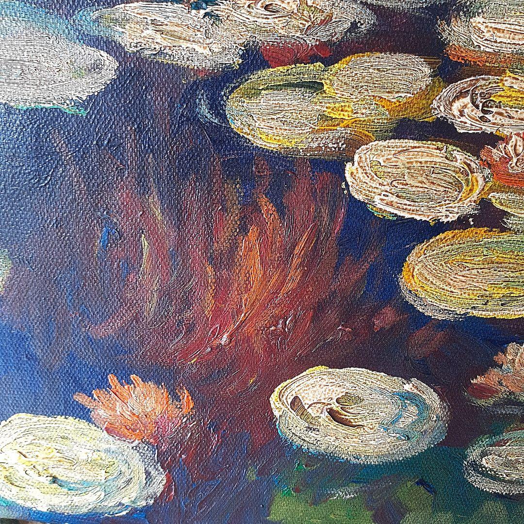 睡蓮の油絵　water lilies