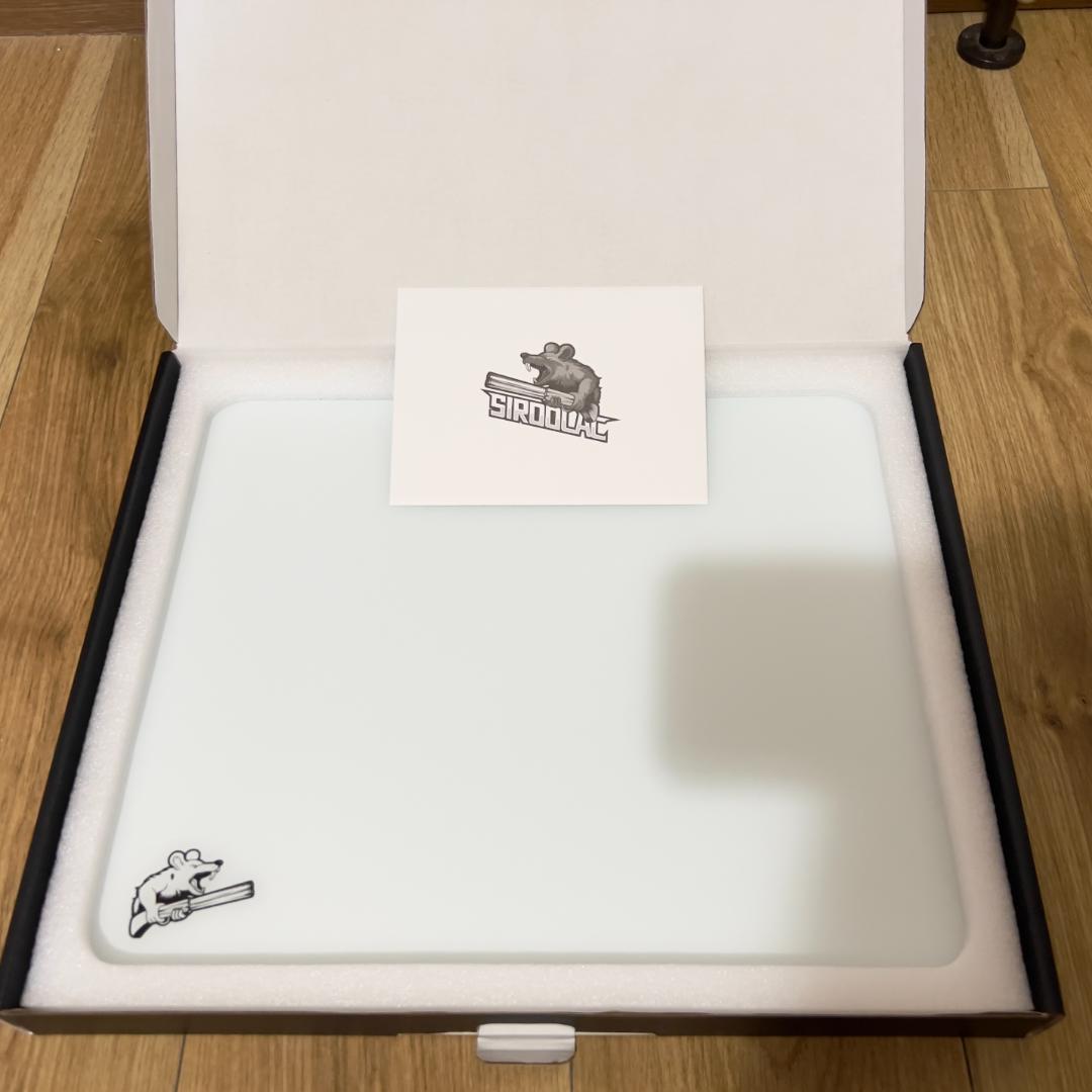 SIROOLAC2.0 ガラス製ゲーミングマウスパッド 白 300*350mm