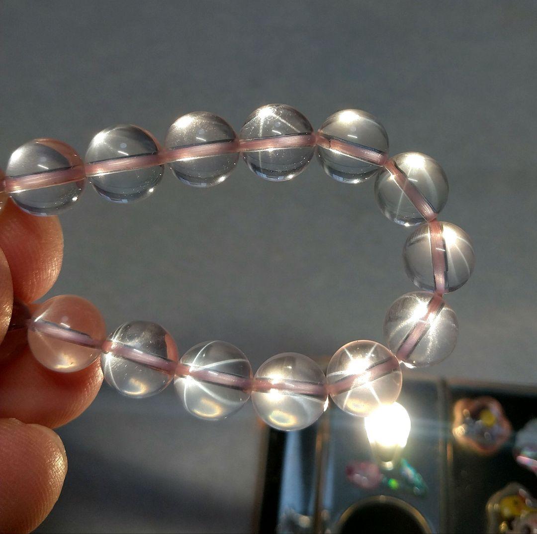 【希少】天然スターローズクォーツ　珍品　ブレスレット　恋愛運　家族運