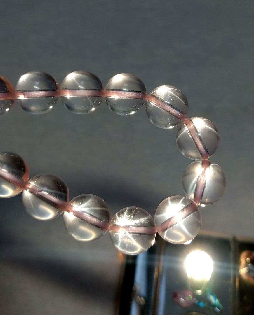 【希少】天然スターローズクォーツ　珍品　ブレスレット　恋愛運　家族運