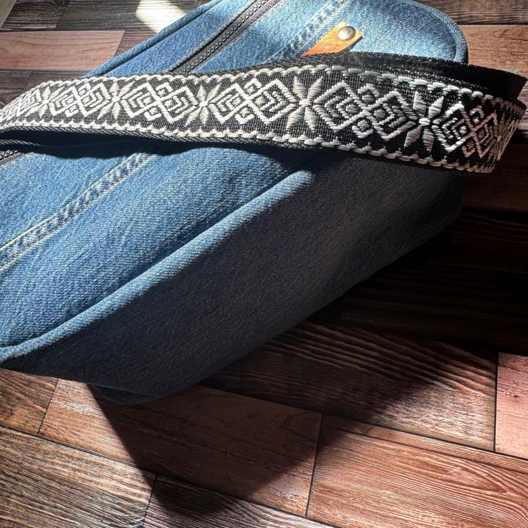 デニムリメイク スクエア boxショルダーバッグ ハンドメイド