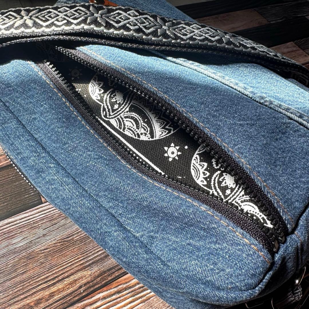 デニムリメイク スクエア boxショルダーバッグ ハンドメイド