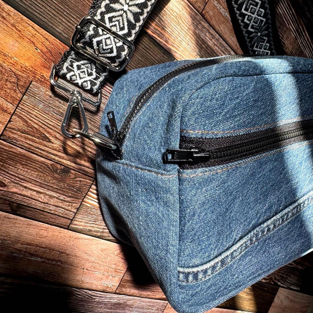 デニムリメイク スクエア boxショルダーバッグ ハンドメイド