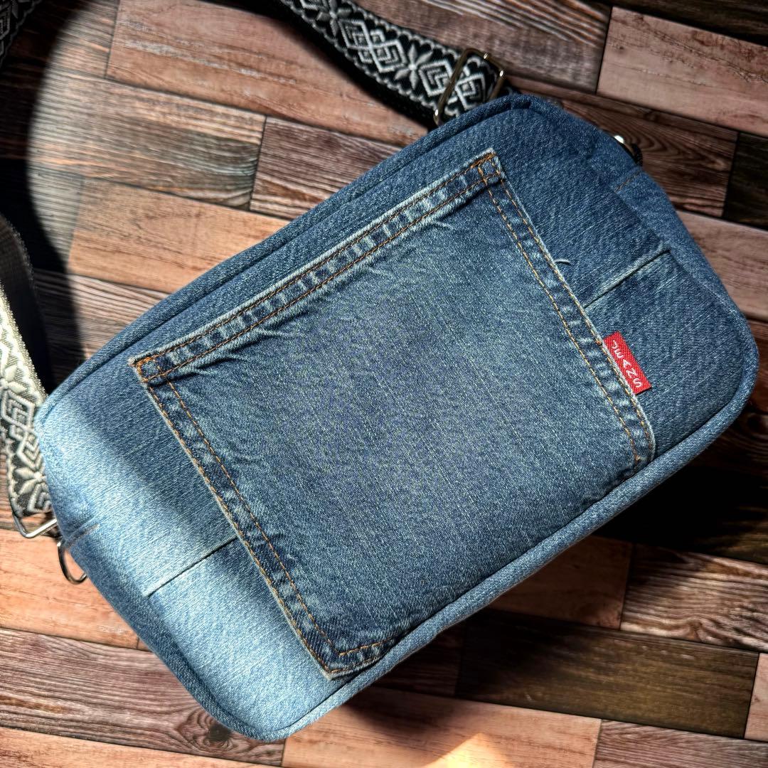 デニムリメイク スクエア boxショルダーバッグ ハンドメイド