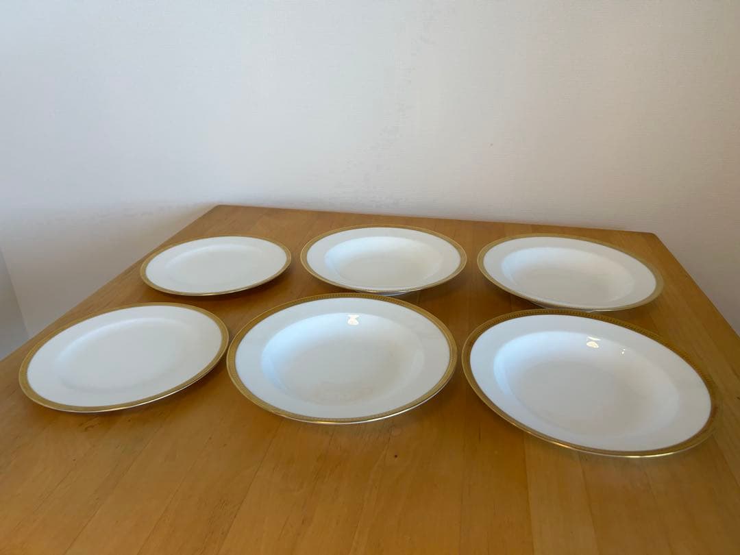 ☆カナ5　訳あり特価品6枚セット　大倉陶園　片葉金蝕