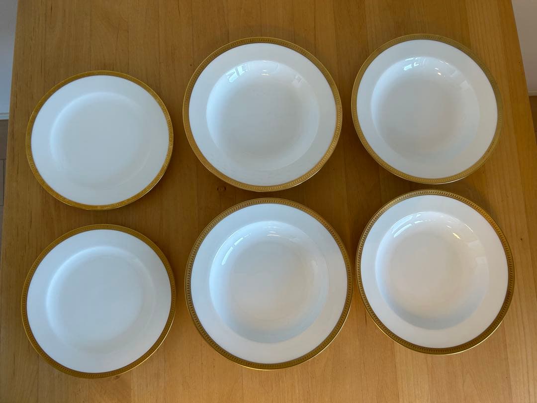 ☆カナ5　訳あり特価品6枚セット　大倉陶園　片葉金蝕