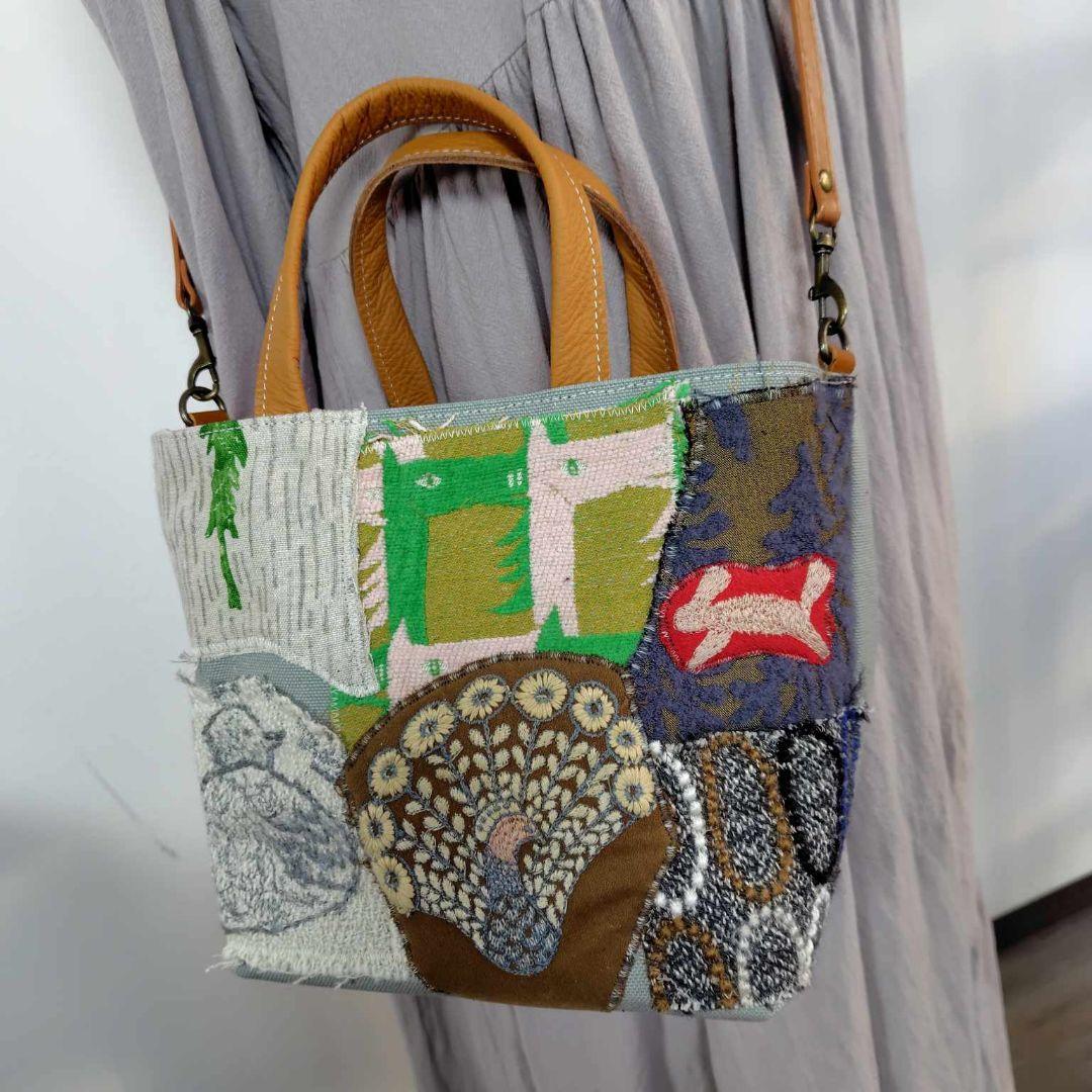 ま*る様 ミナペルホネン/カケラパッチ/しきりトートSサイズブラック/本革ブラッ