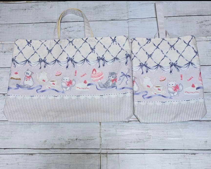 メルヘン猫　ねこ　オーダー　給食袋　ランチョンマット　体操着袋　レッスンバッグ