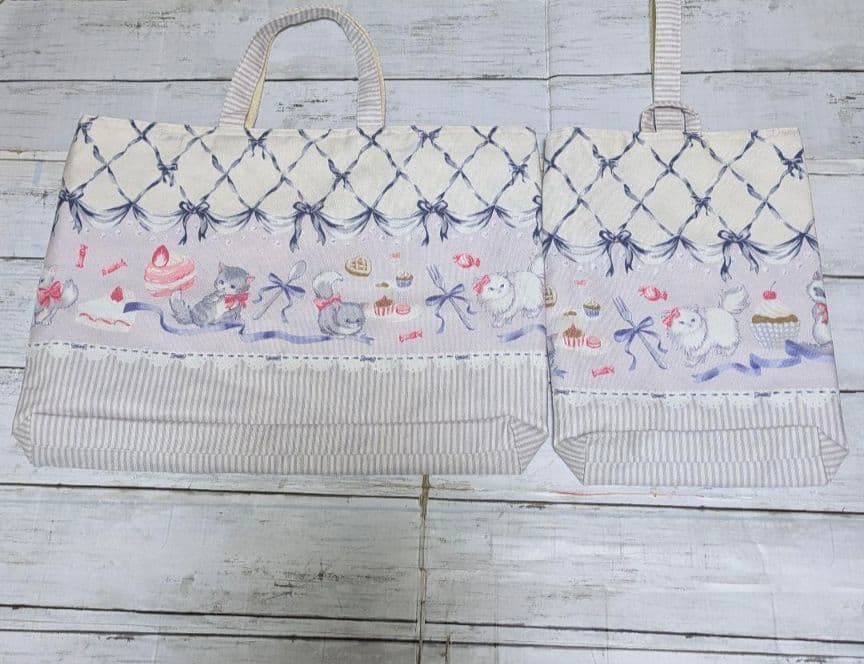 メルヘン猫　ねこ　オーダー　給食袋　ランチョンマット　体操着袋　レッスンバッグ