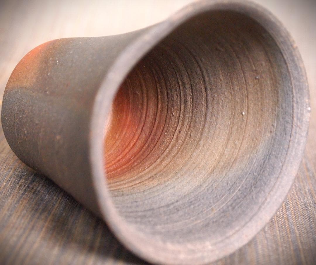 人気作家★中里隆★唐津南蛮麦酒器C★緋色