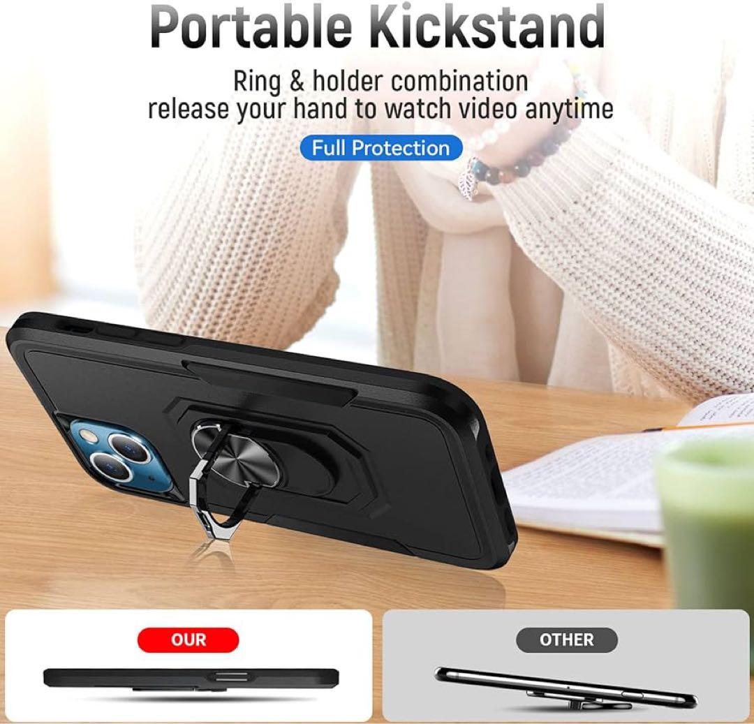 IPhone 14 Pro用ケース 360°リング フィルム付 6.1インチ