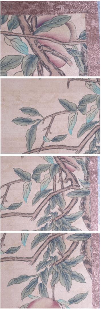 蔵整理品　中国清時代掛け軸　肉筆水彩絵　骨董品I1568 A13-1