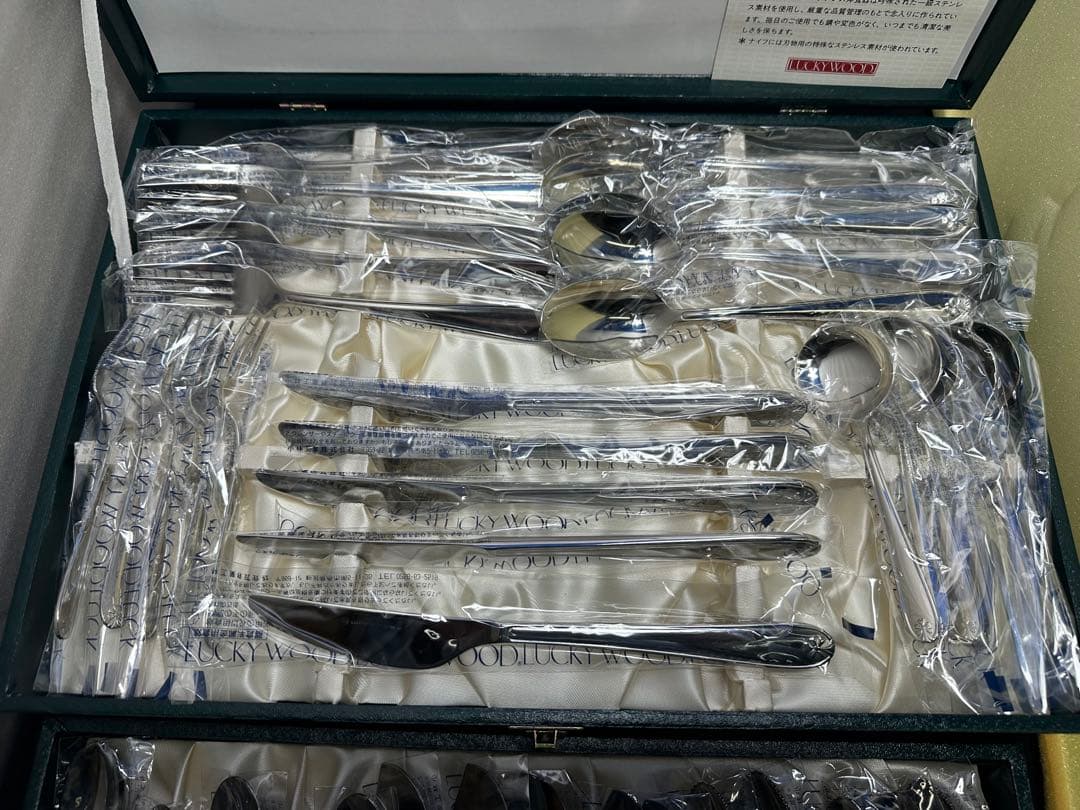 （009）新品未使用　ラッキーウッド　マリエッタ　カトラリーセット5客用40ps