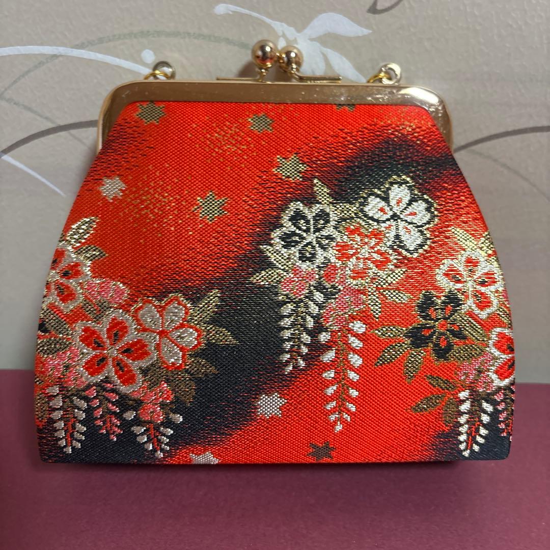 七五三用 赤色花柄草履とバッグセット