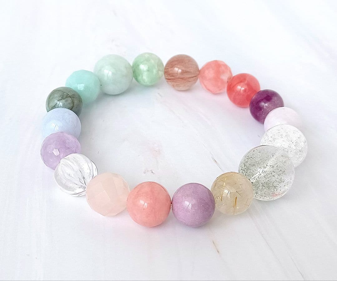 天然石　ガーデンクォーツ　インカローズ　ルチルクォーツ